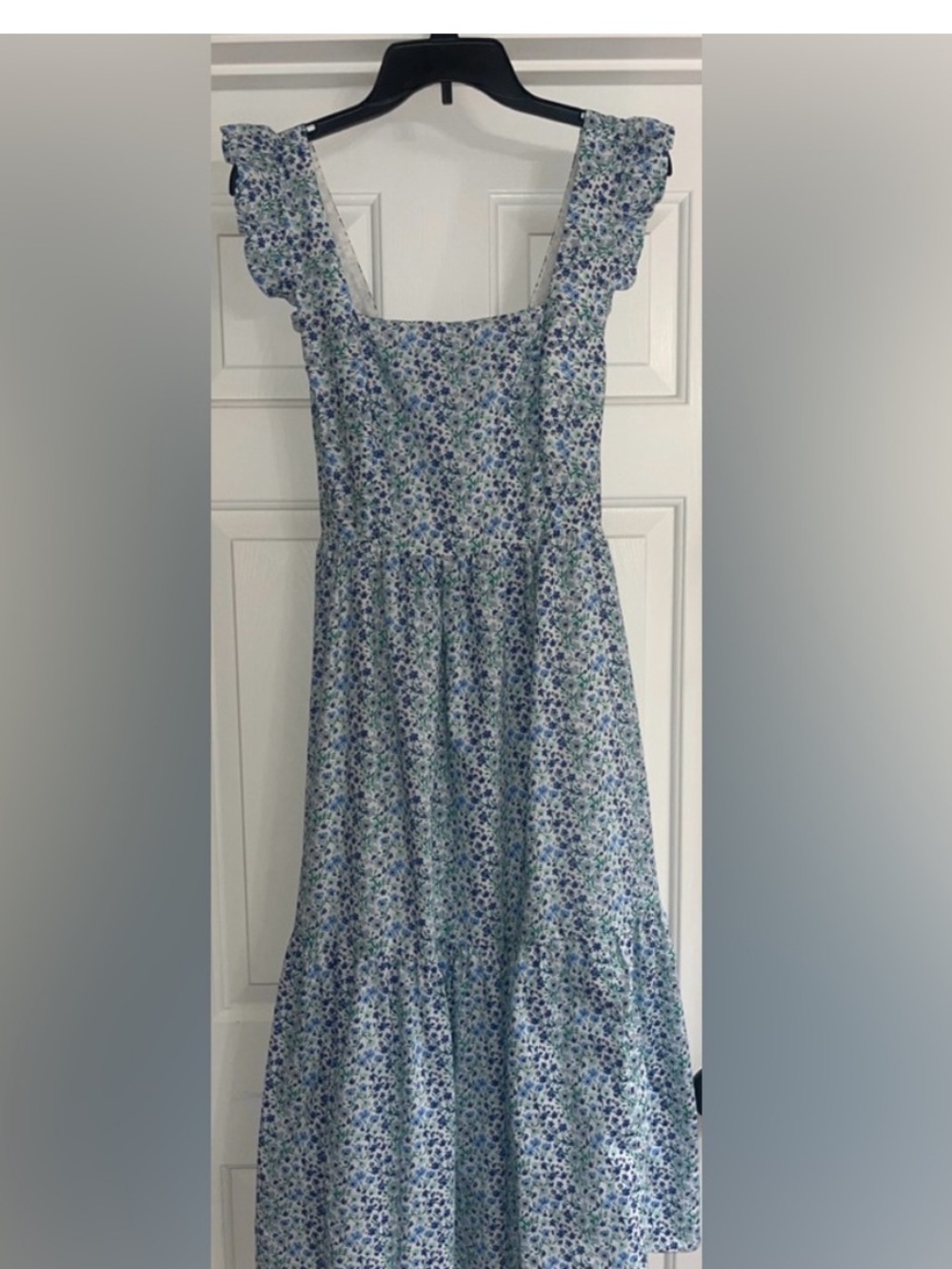 J Crew Factory Blue Floral Tie Back Midi Dress - Picture 5 of 7